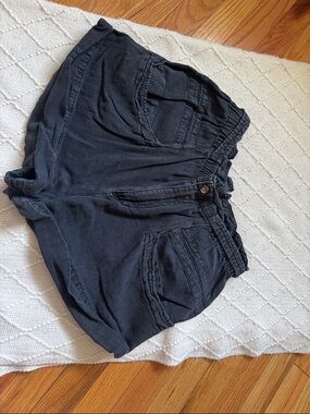Free People Black High-Waist Casual Shorts